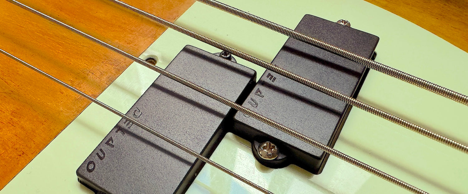Delano HE P Bass Pickups mounted in a Mexican P Bass