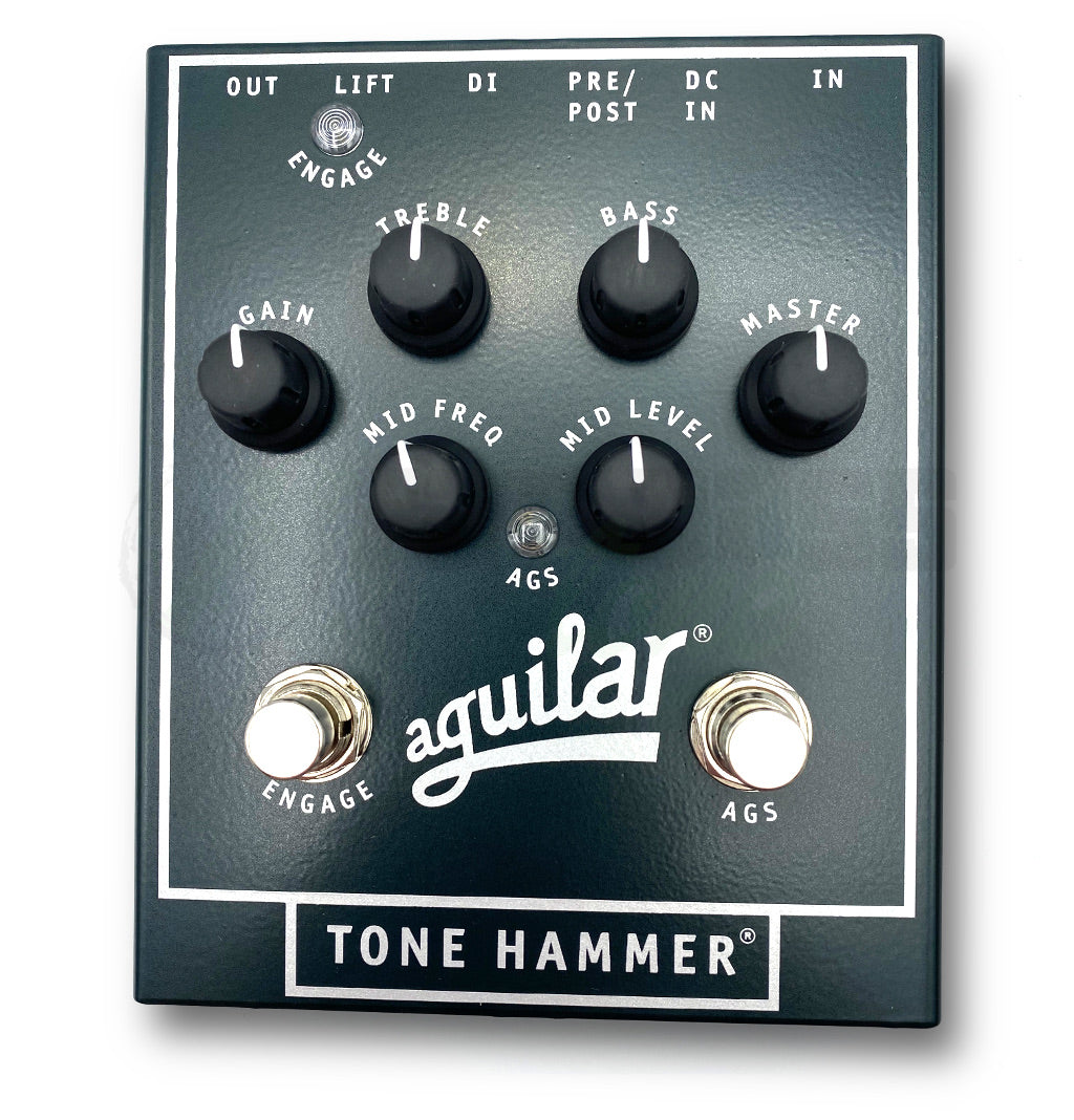 top view of Aguilar Tone Hammer Preamp/DI Pedal for Bass Guitar