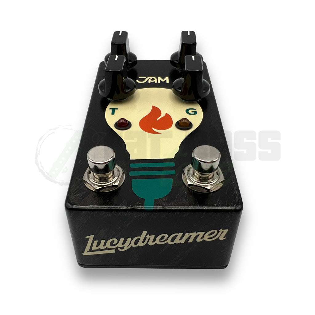 front logo view of Jam Lucydreamer Bass Overdrive Pedal