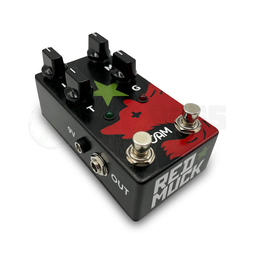 left front view of JAM Pedals Red Muck Bass Fuzz Distortion Pedal