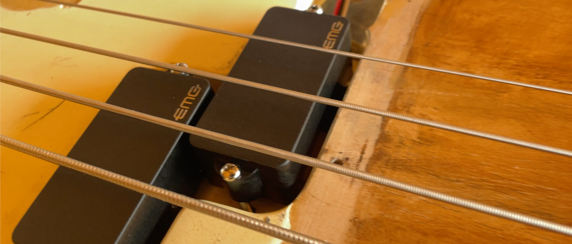 EMG P Bass Pickups installed on a Fender Mexican Jazz Bass®