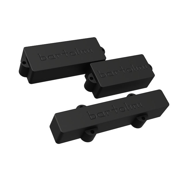 Manufacturer drawing of the Bartolini 5 String American Standard® PJ Bass Pickups showing the company logo 
