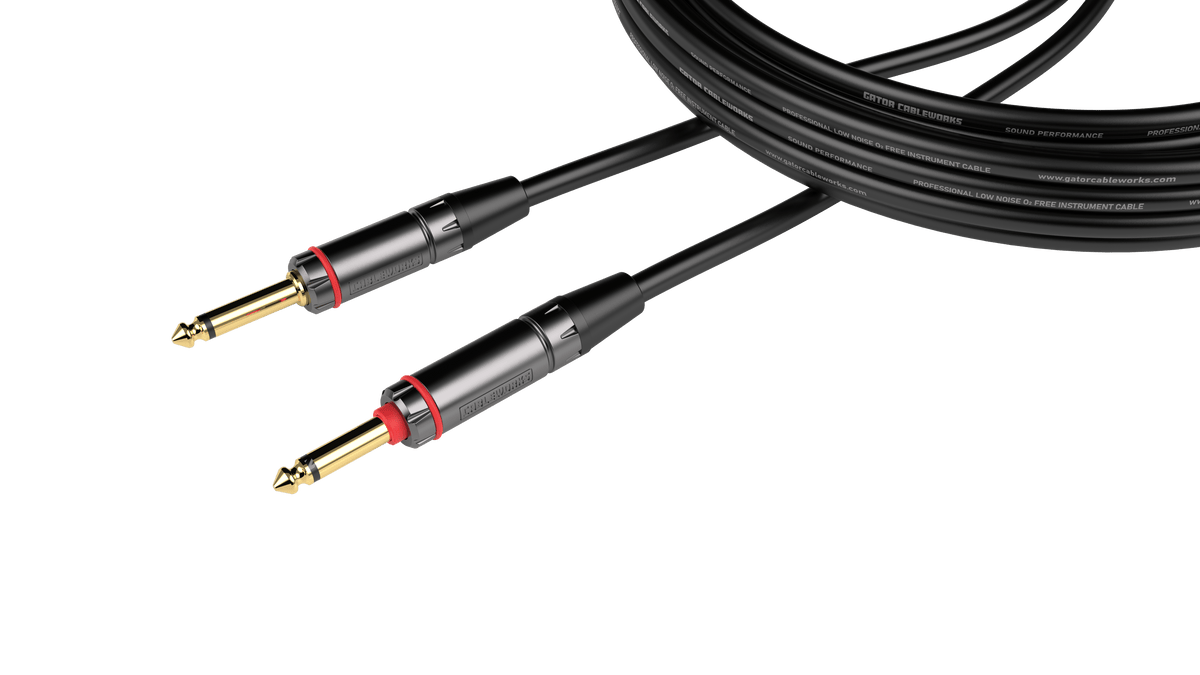 view of straight plug ends on Gator Cableworks Headliner Series Instrument cable