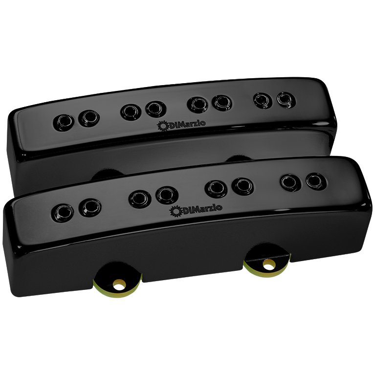 front view of DiMarzio Relentless J pickup set with gloss black covers
