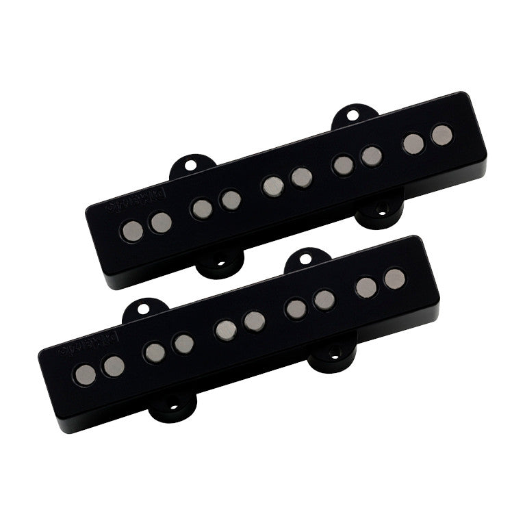 Top view of the DiMarzio Ultra Jazz 5 String Jazz Bass® Pickups shown with black shells
