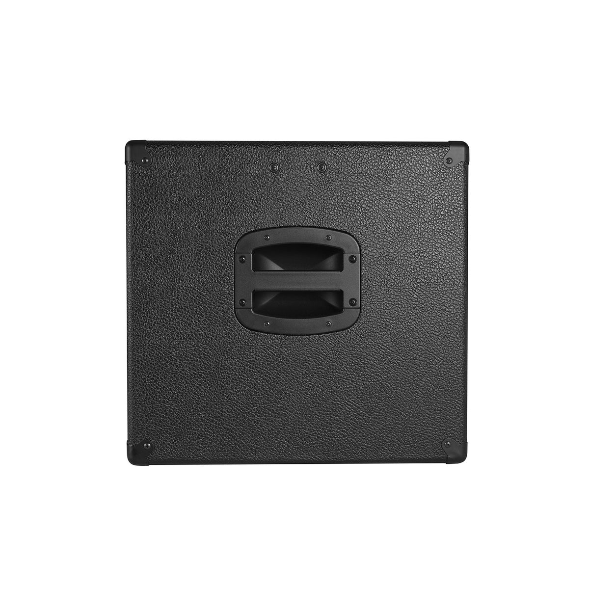 top view of the Genzler BA2-112-3SLT Bass Array Series 2 Bass Cabinet showing the handle that is flush mounted into the top so that an amp can be set on top and not have the handle interfere with its position.