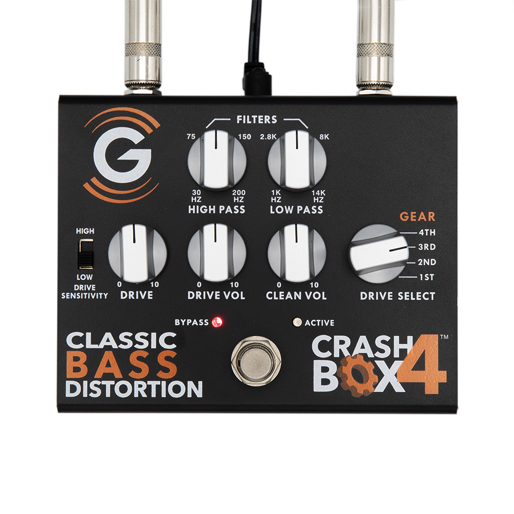 top view of the Genzler Crash Box 4 Classic Bass Distortion Pedal
