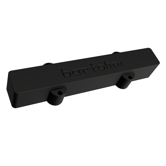 image of the Bartolini JS66CBJD 6 String Dual Coil Bass Pickups for Squire® Affinity Jazz Bass® showing screw hole location and manufacturer's logo