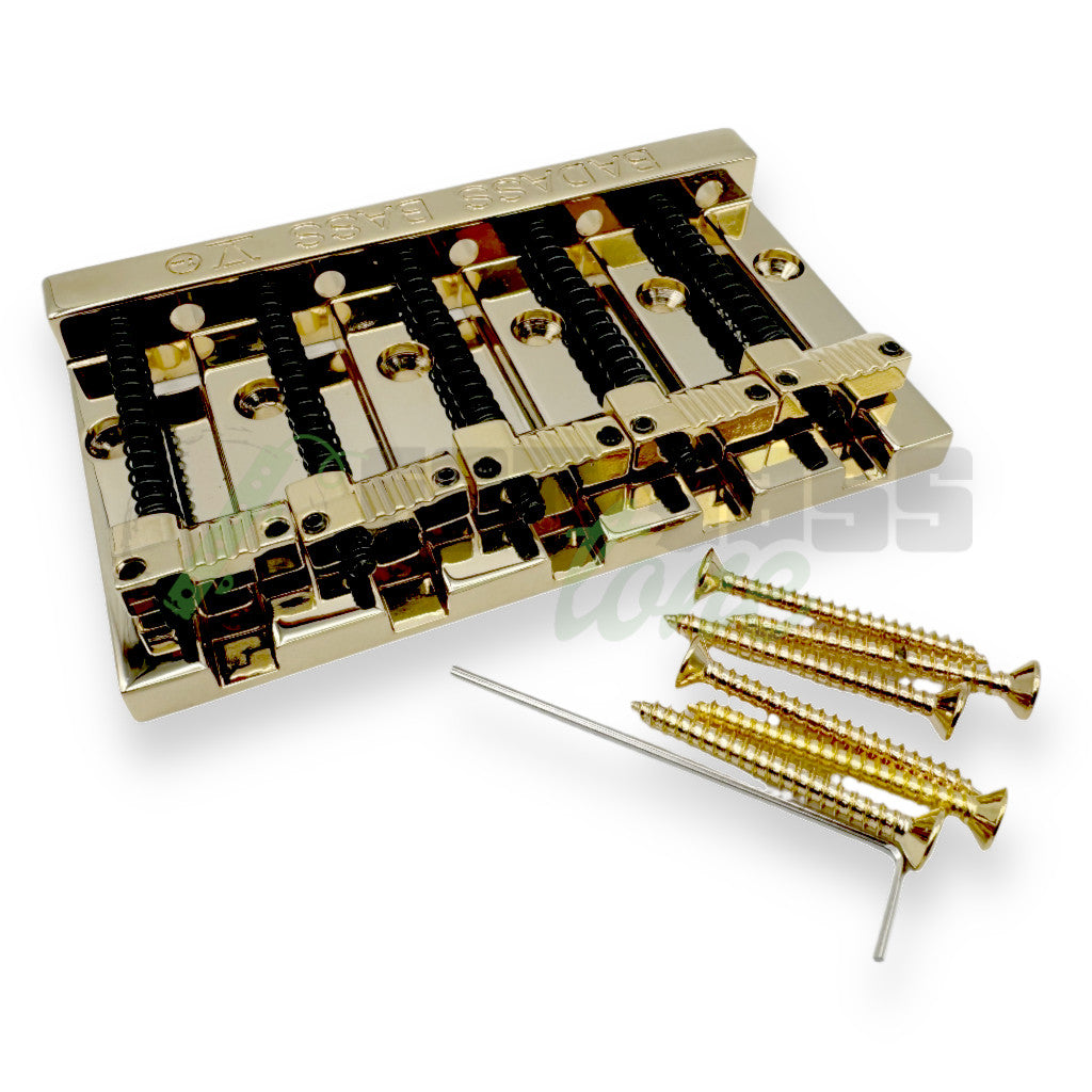 Gold Leo Quan Badass V Bass Bridge with screws