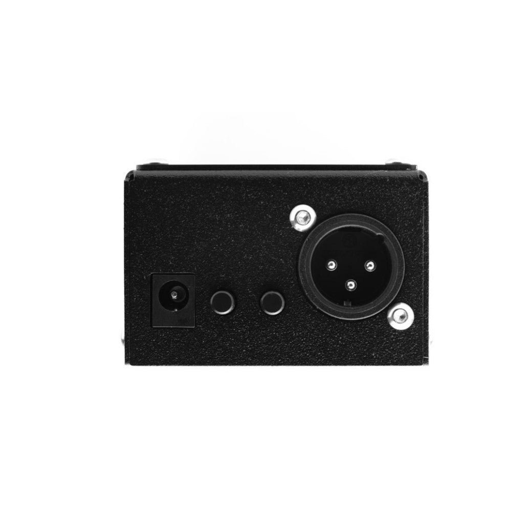 end photo of the Jad Freer Luce Tube Bass DI Pedal showing the XLR input