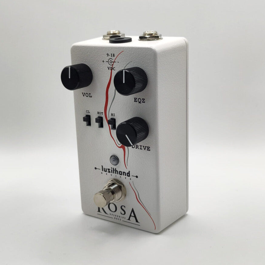 Side view of the Lusithand ROSA Overdrive Bass Pedal