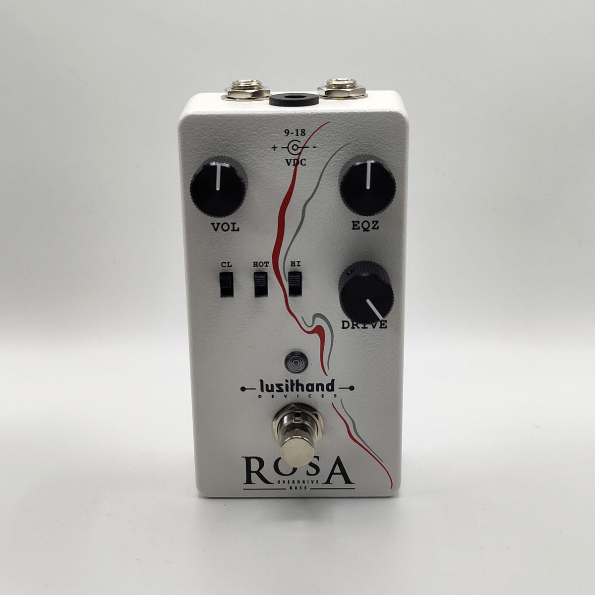 Front view of the Lusithand ROSA Overdrive Bass Pedal