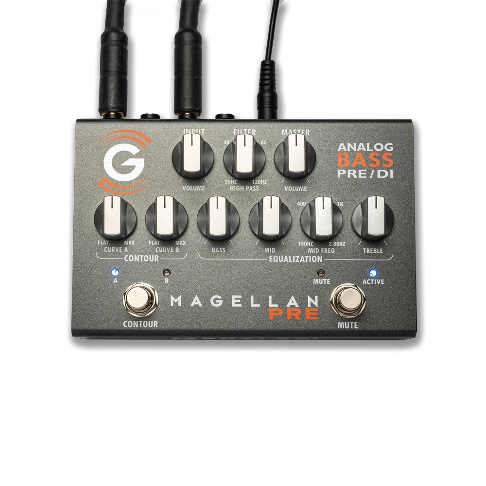 overhead view of Genzler Magellan Preamp/DI Pedal