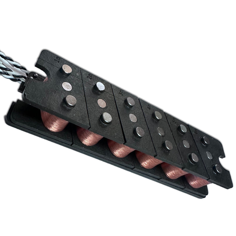 view of Nordstrand Poly Vox 6 string bass pickup without pickup cover