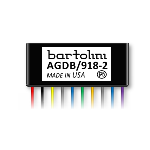 photo of the Bartolini AGDB/918-2 Dual Channel Adjustable Gain Buffer showing the colored wires coming out of the preamp module