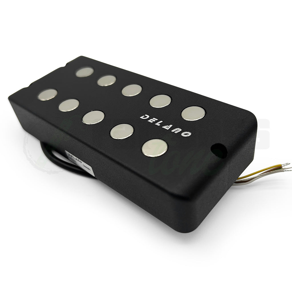 front angled view of the Delano MC5 FE/EB 5 String Dual Coil Ernie Ball® USA Pickup showing the treble side screw hole