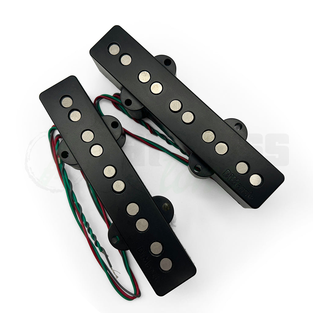 top view of the DiMarzio Ultra Jazz 5 String Jazz Bass® Pickups showing pickup screw locations