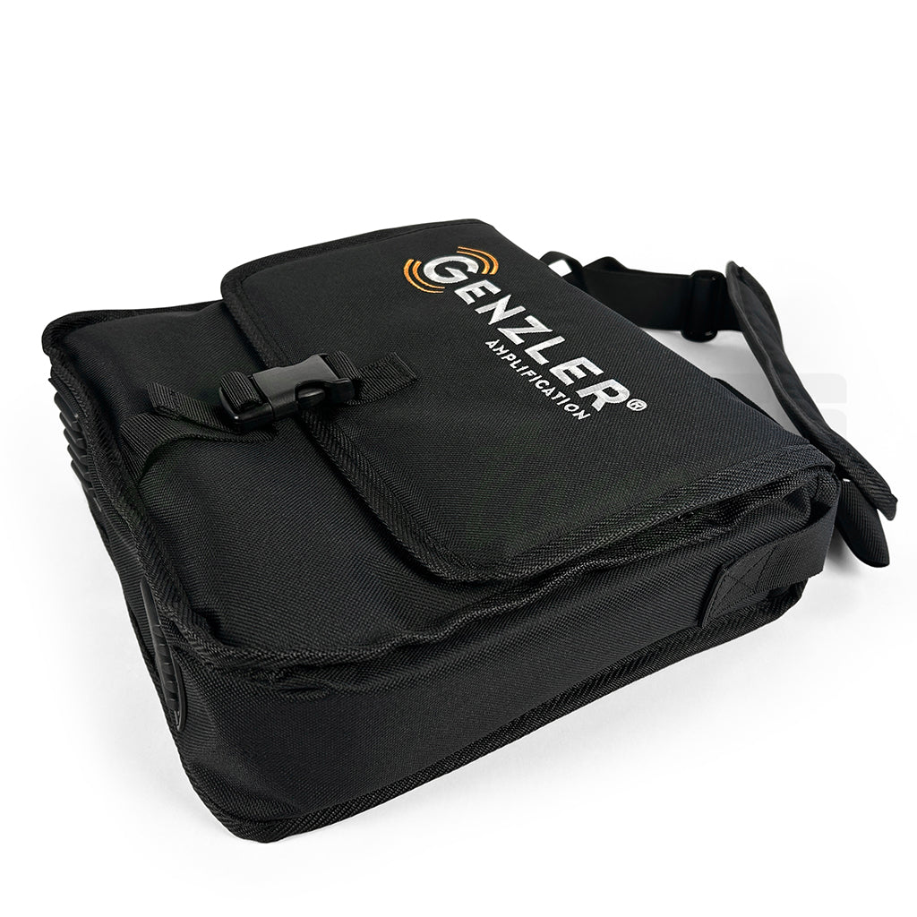 side view of the Genzler Magellan 350 Padded Carry Bag showing the front clasp