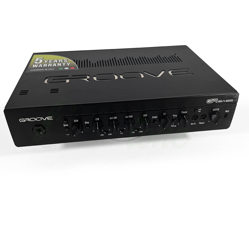 front top angle view of the GR Bass Groove 800 Bass Head showing the full front control section