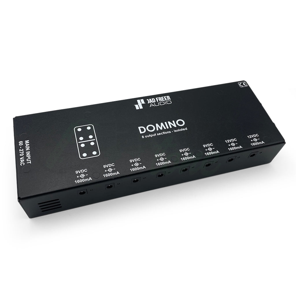 Overhead view showing the Jad Freer Domino Power Supply with all inputs 