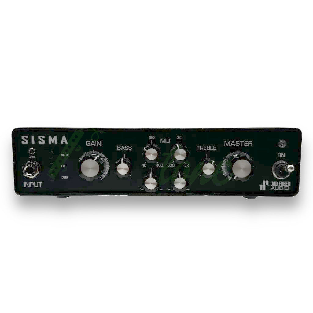 direct front facing Jad Freer Sisma - Hybrid Tube/Class-G Bass Amp Head showing all of the knobs