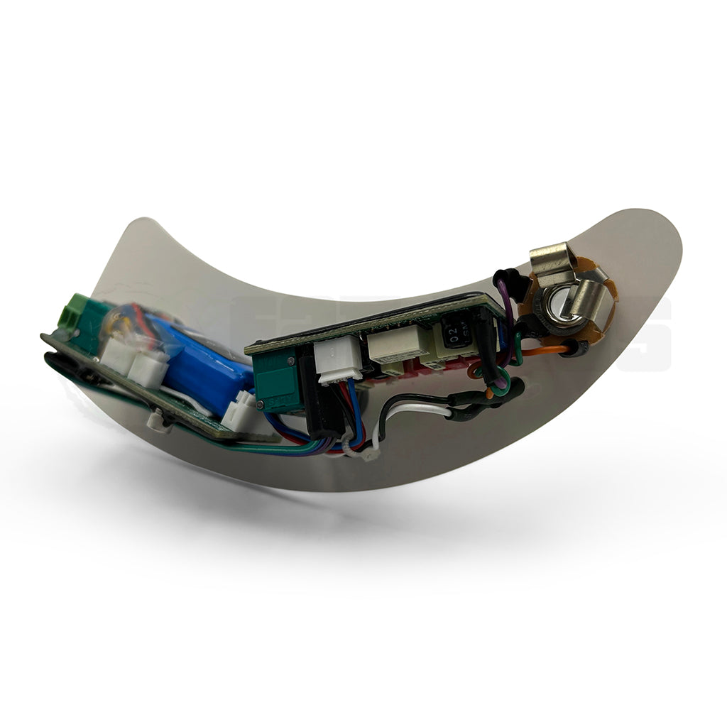 back view showing the electronics and wiring of the John East P Retro Bass Preamp for Precision Bass®