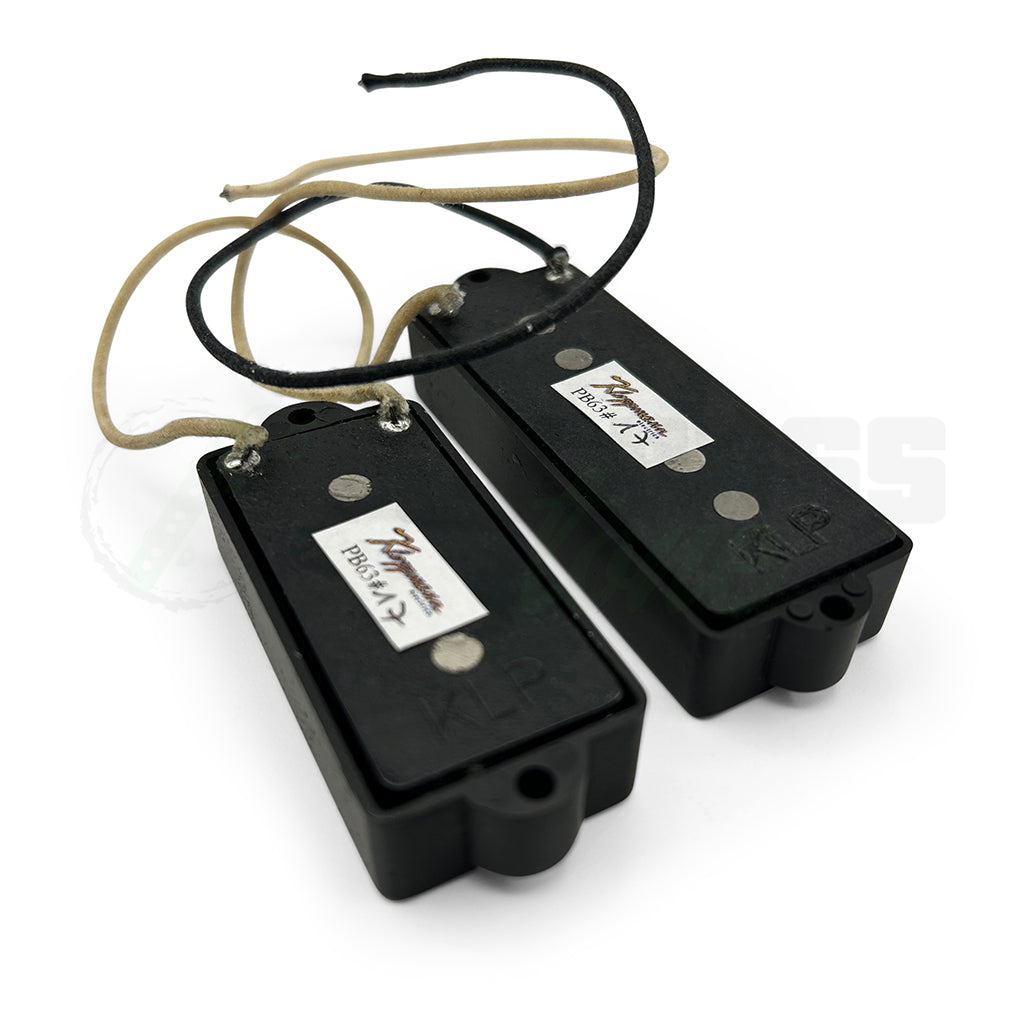 back angle view of the Kloppmann PB63-5 5 String Precision Bass® Pickup for Fender® American Standard® showing the kloppmann imprint on the bobbin