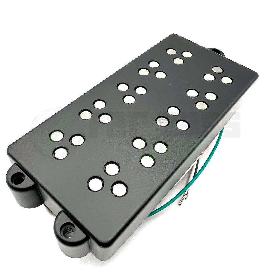 top side view of the LeCompte Triple Threat 5 String Music Man® Bass Pickup showing the 3 pole pieces per pickup coil