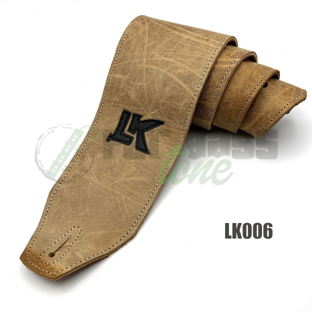 Light brown LK Straps Leather Bass Strap