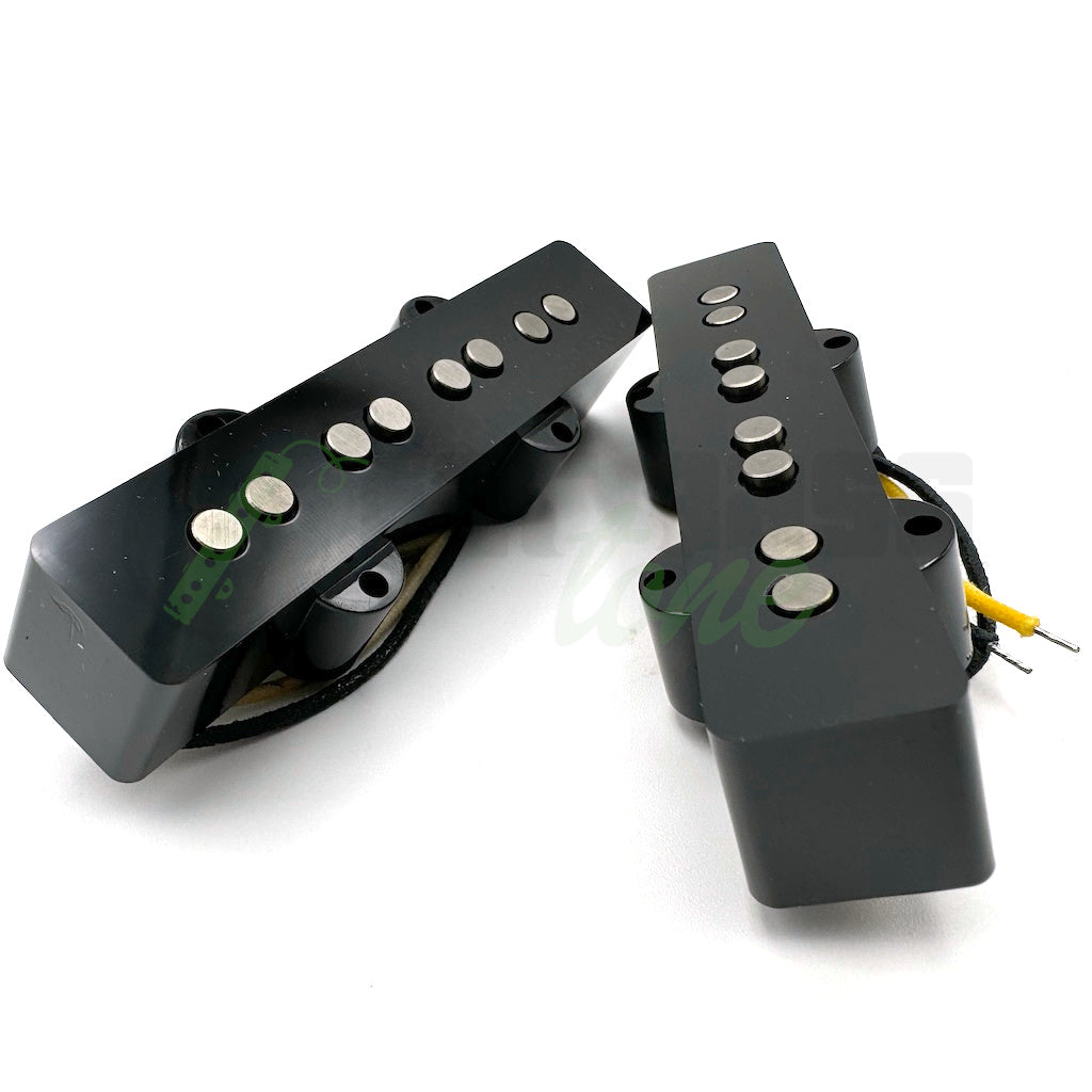 front image of Lollar 4 String Jazz Bass® Pickups 60s era showing the front view of the photos with the pole pieces expoed and raised