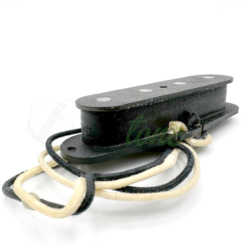 side view of the Lollar 4 String Original (Tele-Style) Precision Bass® Single Coil Pickup showing pickup wires
