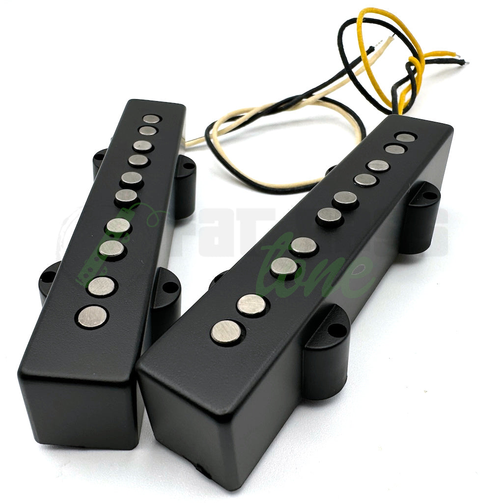 front angle photo of the Lollar 5 String Jazz Bass® Pickups showing the raised  pole pieces