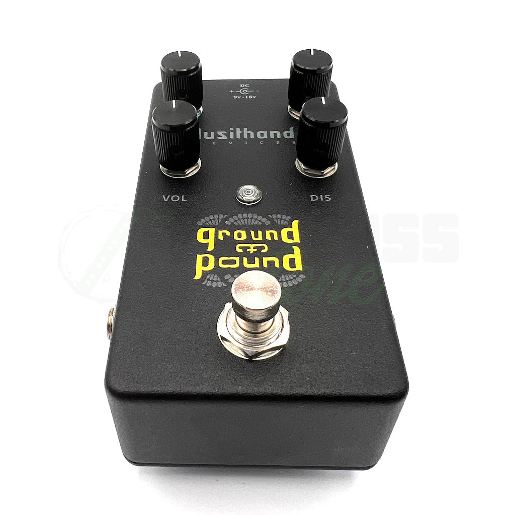 front angle view of the Lusithand Ground &amp; Pound Bass Distortion Pedal