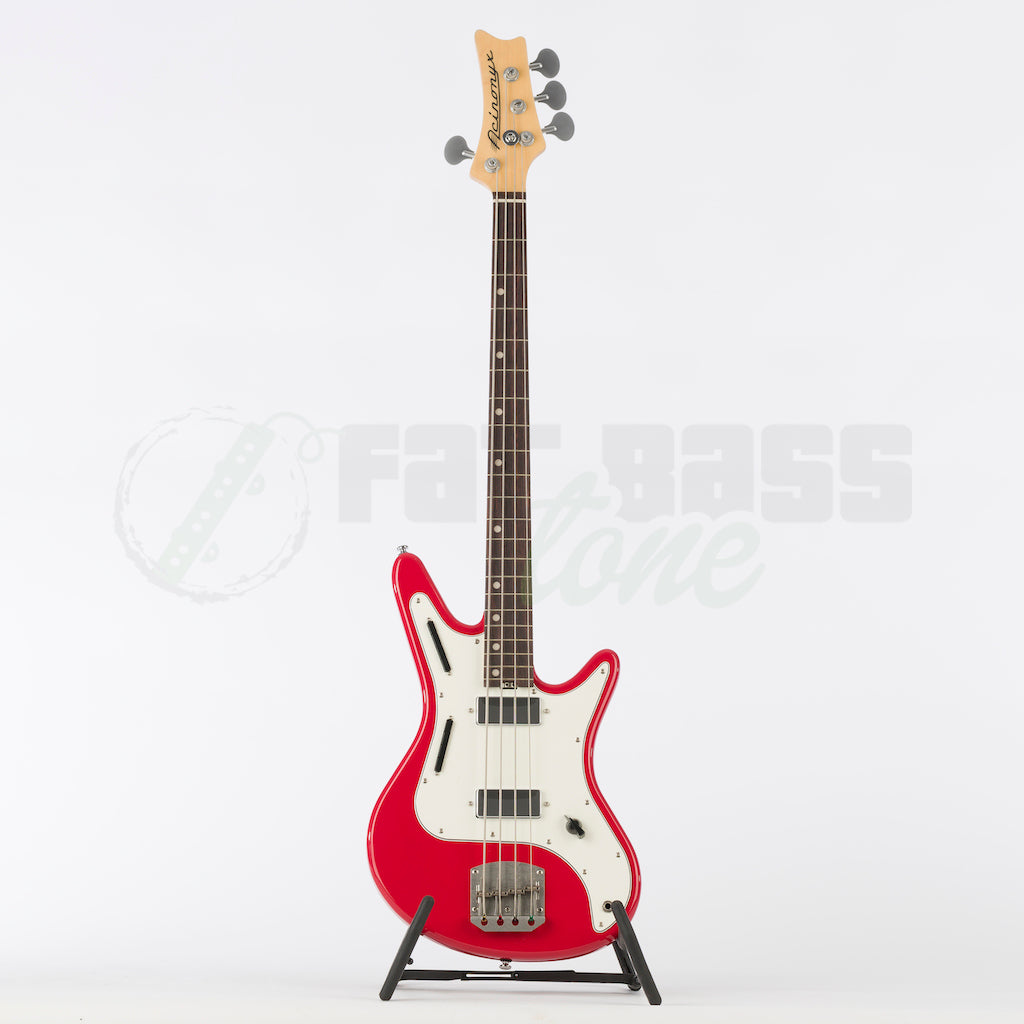 full body front view of the dakota red  version of the Nordstrand Acinonyx Short Scale Cat Bass