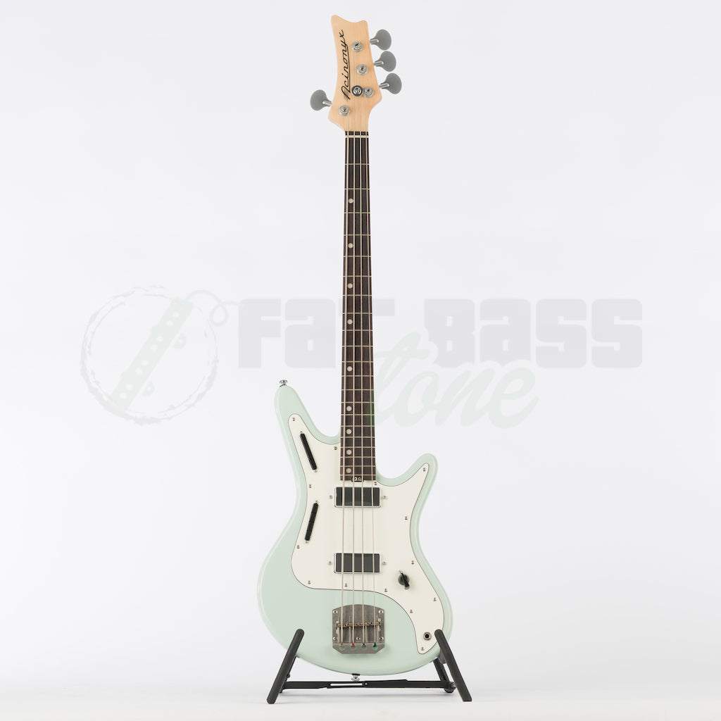 full body front view of the surf green version of the Nordstrand Acinonyx Short Scale Cat Bass
