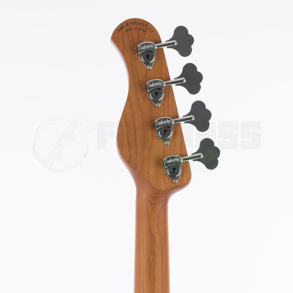 Back headstock view of the Sadowsky MetroExpress 21 Fret 4 String Vintage Jazz Bass® - Olympic White / Maple Fingerboard