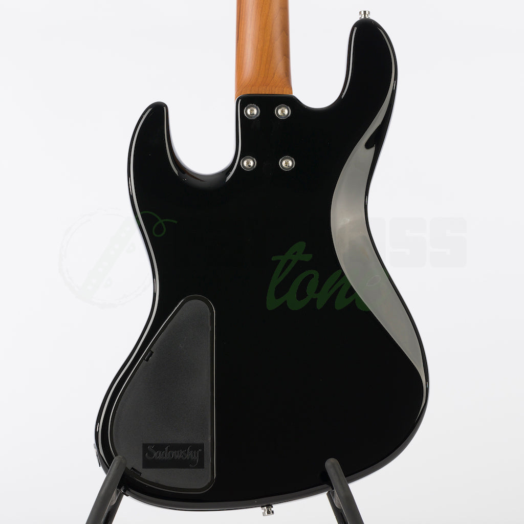 Back of body view of the Sadowsky MetroExpress 21 Fret 4 String Hybrid PJ Bass® - Black / Maple Fingerboard