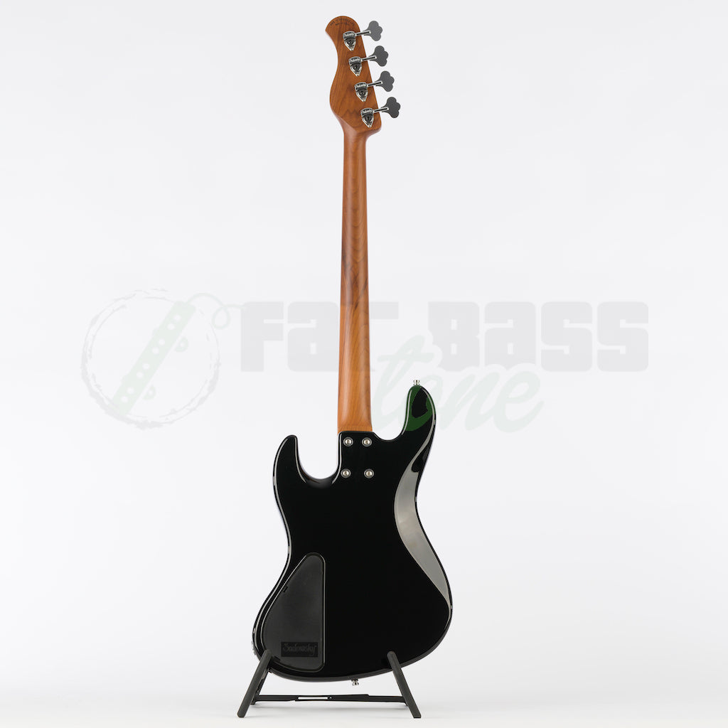 Full back view of the Sadowsky MetroExpress 21 Fret 4 String Hybrid PJ Bass® - Black / Maple Fingerboard