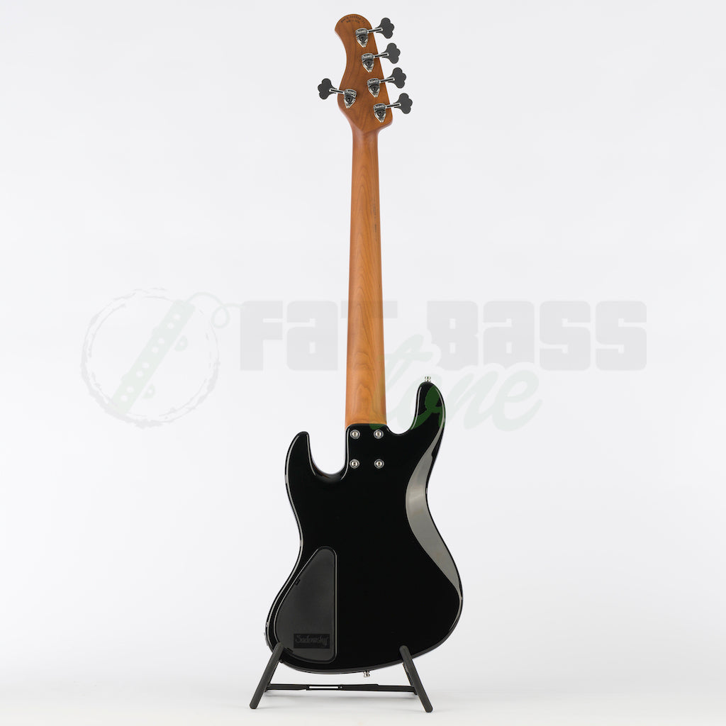 Full back view of the Sadowsky MetroExpress 21 Fret 5 String Hybrid PJ Bass® - Black / Maple Fingerboard