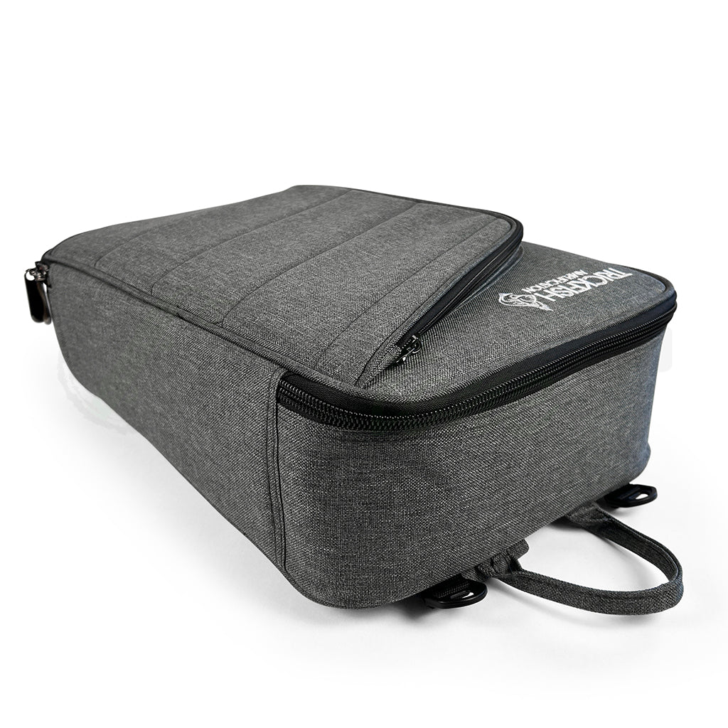top edge photo of the Trickfish Bullhead Bass Amplifier Bag showing the zipper
