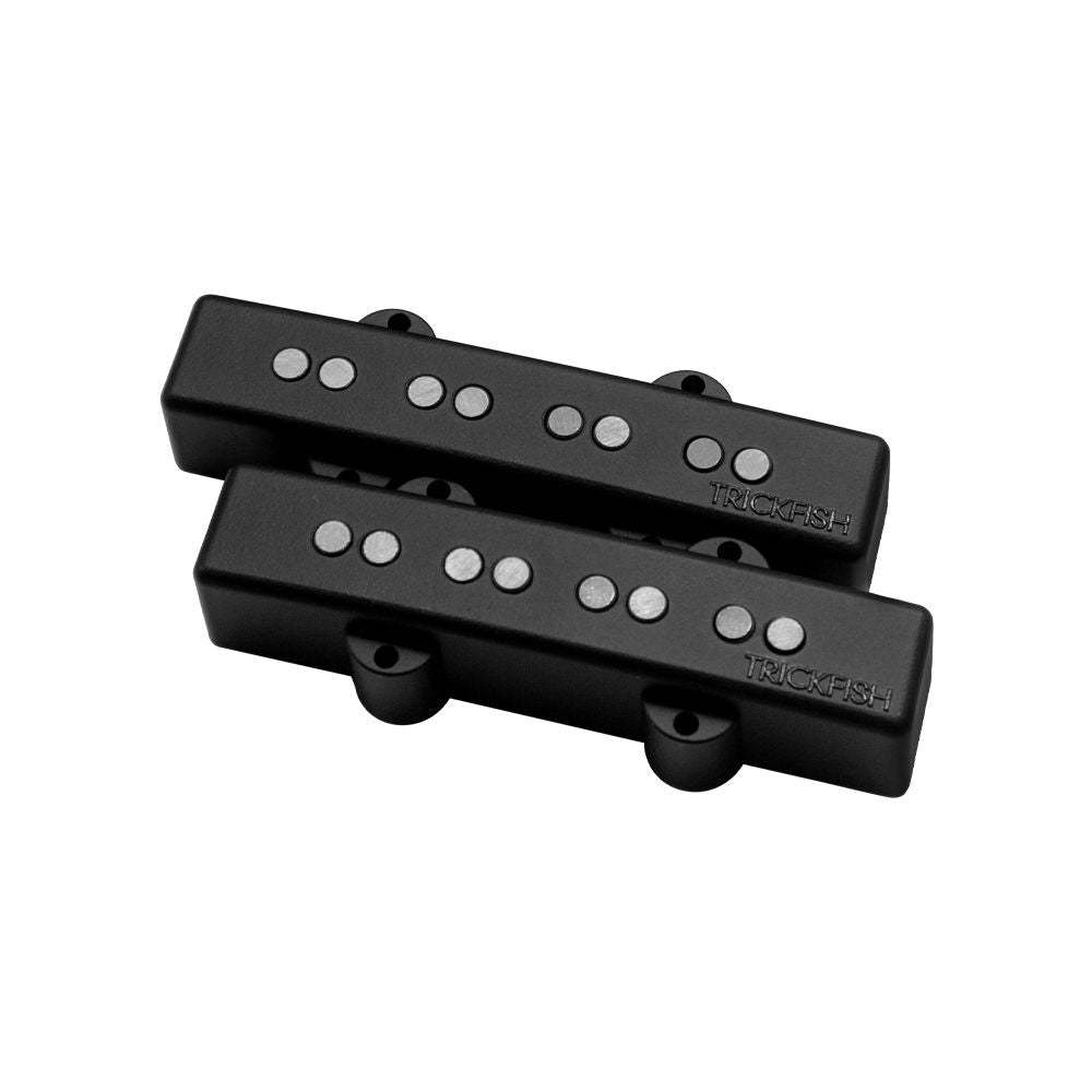 Product image of the Trickfish 4 String Split Coil Jazz Bass® Pickups showing each pickups screw mounting ears