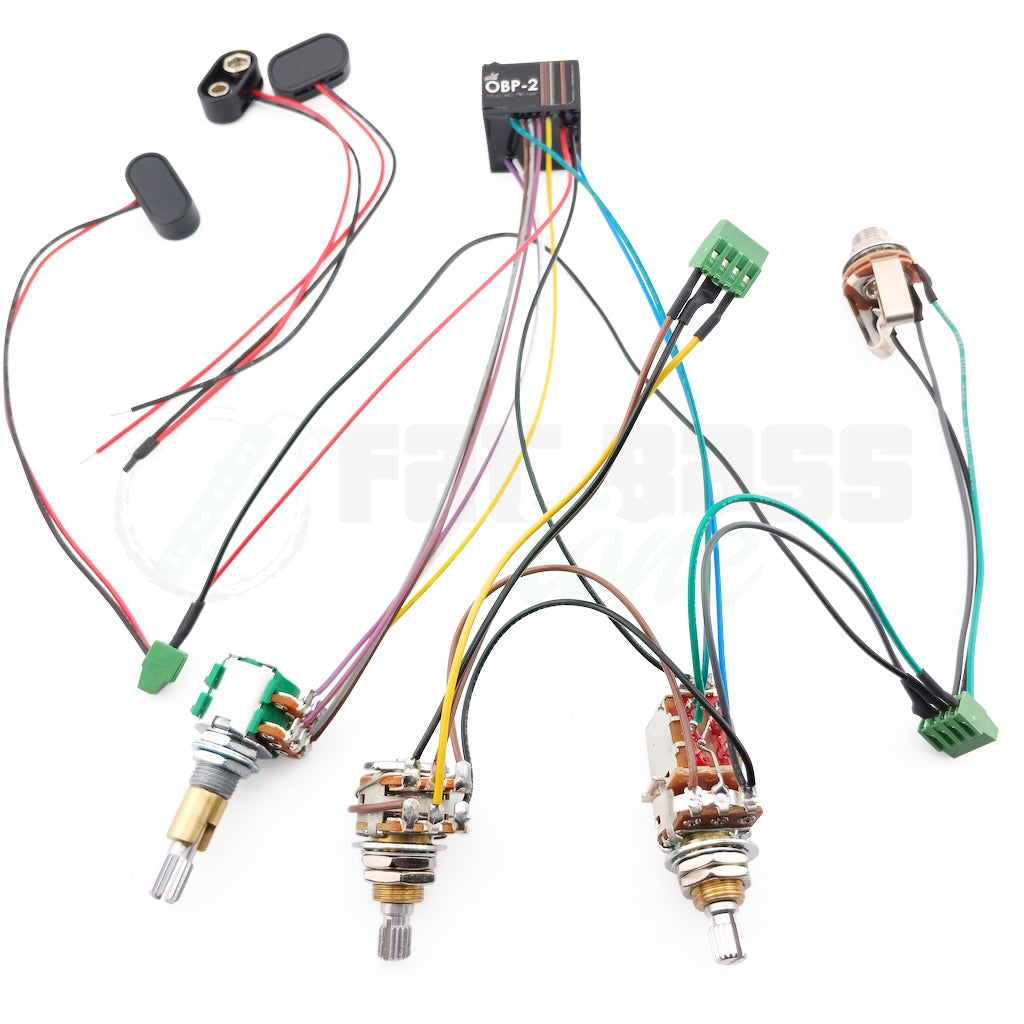 Aguilar OBP-2 Bass Preamp Custom Kit with a Volume pushpull, blend, treble/bass stack configuration