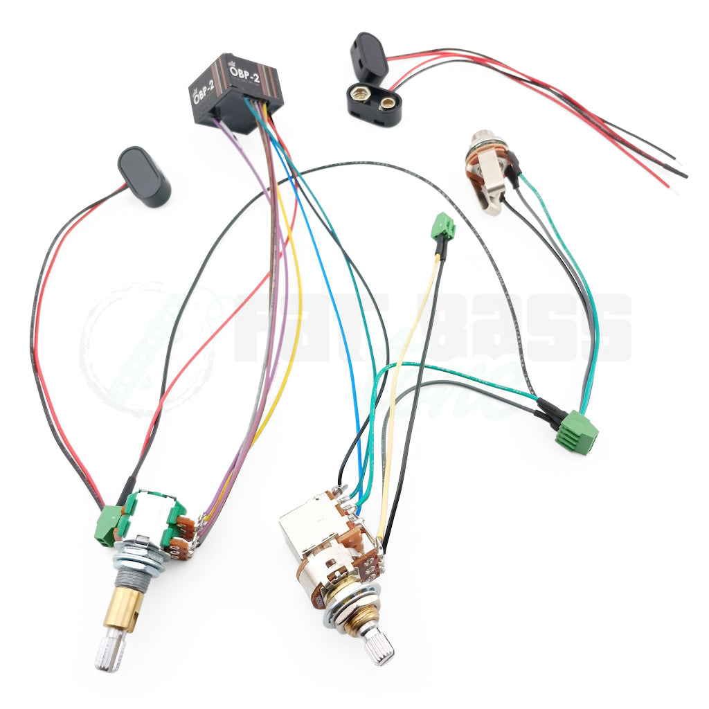 Aguilar OBP-2 Bass Preamp Custom Kit with a Volume pushpull, treble/bass stack configuration