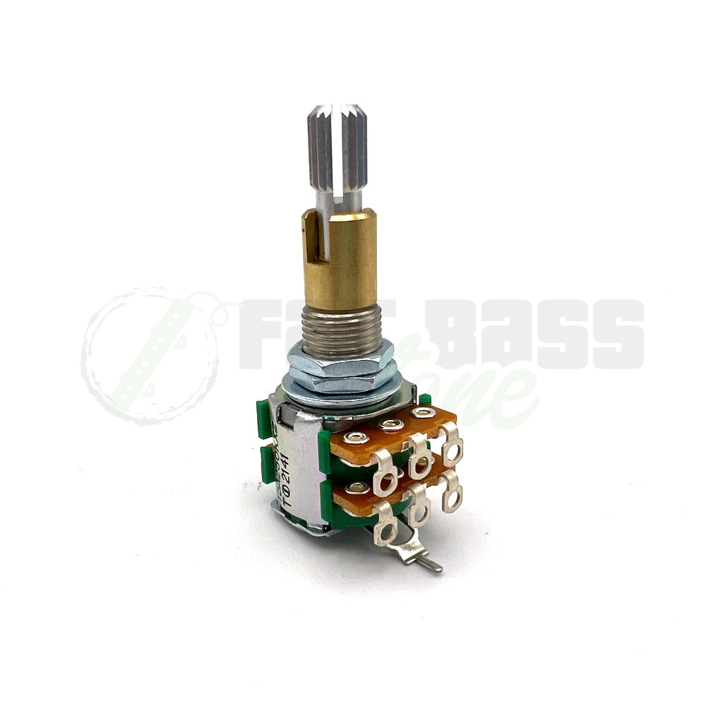 side view of 250k stacked volume potentiometer for guitar and bass