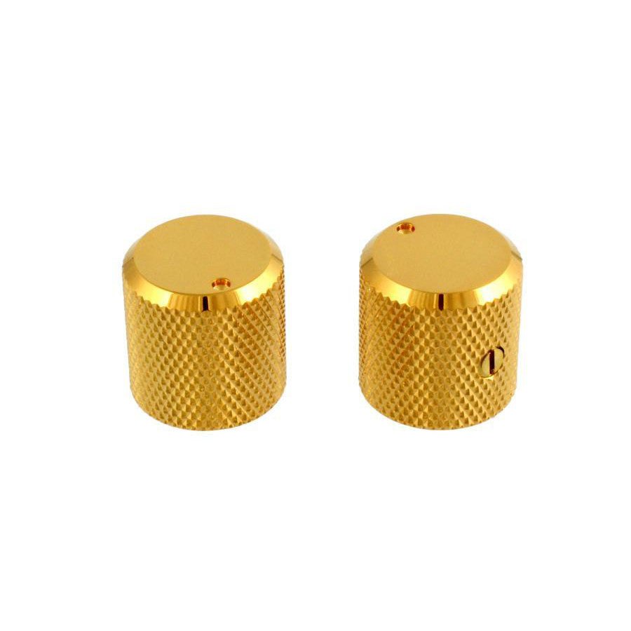 Front view of Metal Beveled Knob Gold for Bass Guitar