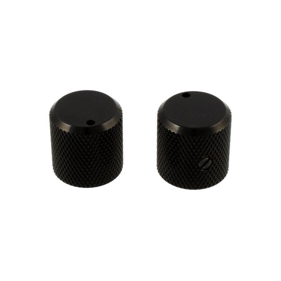 Front view of Metal Beveled Knob Black for Bass Guitar