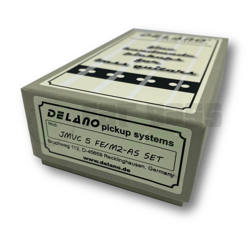 View of Packaging of Delano JMVC5 FE/M2-AS 5 String Jazz Bass® Pickups for Fender American Standard