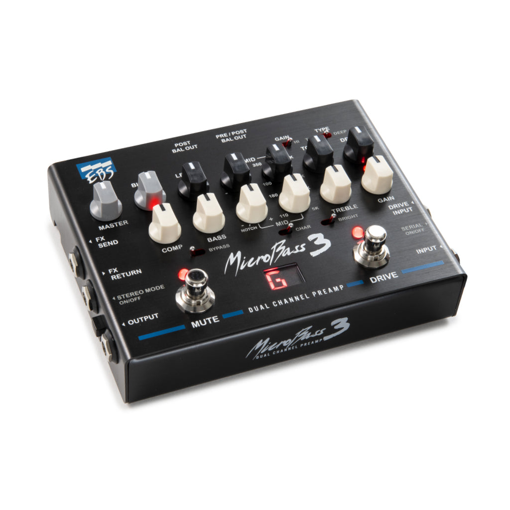EBS MicroBass 3 デュアルチャネルプリアンプ EBS MicroBass 3 Professional Outboard Bass Preamp