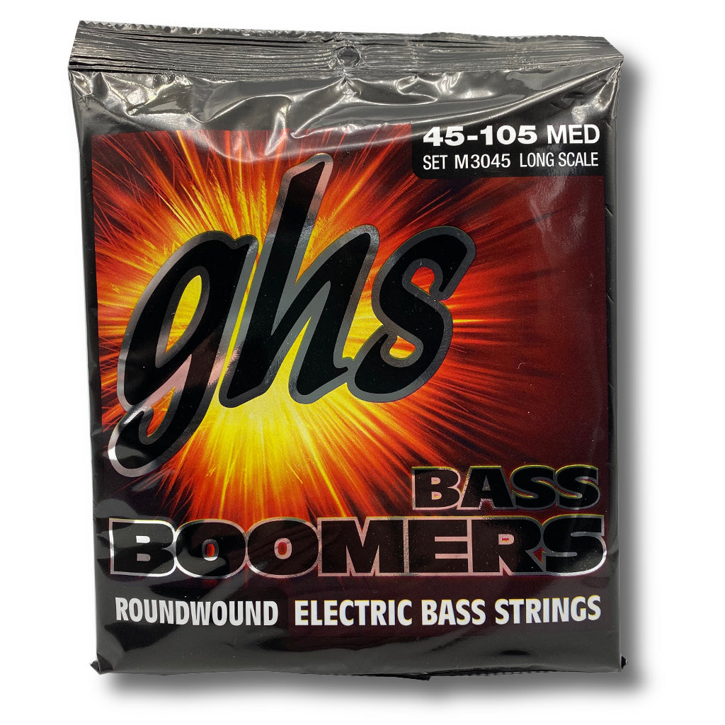 View of front of Packaging of GHS Strings Bass Boomers M3045