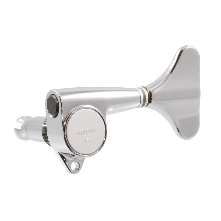 view of bass side Gotoh GB707 Bass Tuner Chrome for Bass Guitar